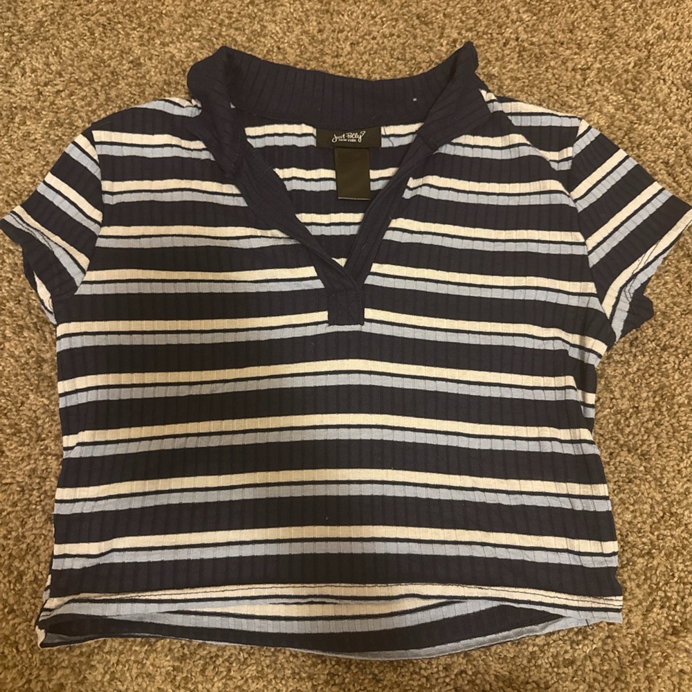 John Galt Navy Striped Top